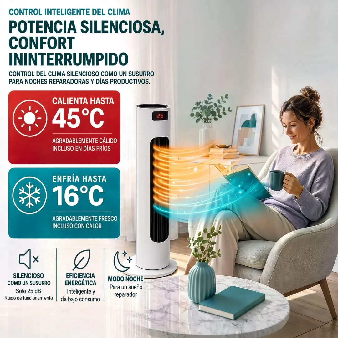LifeGauge ComfortPro – aparato de pie para calentar y enfriar en el salón
